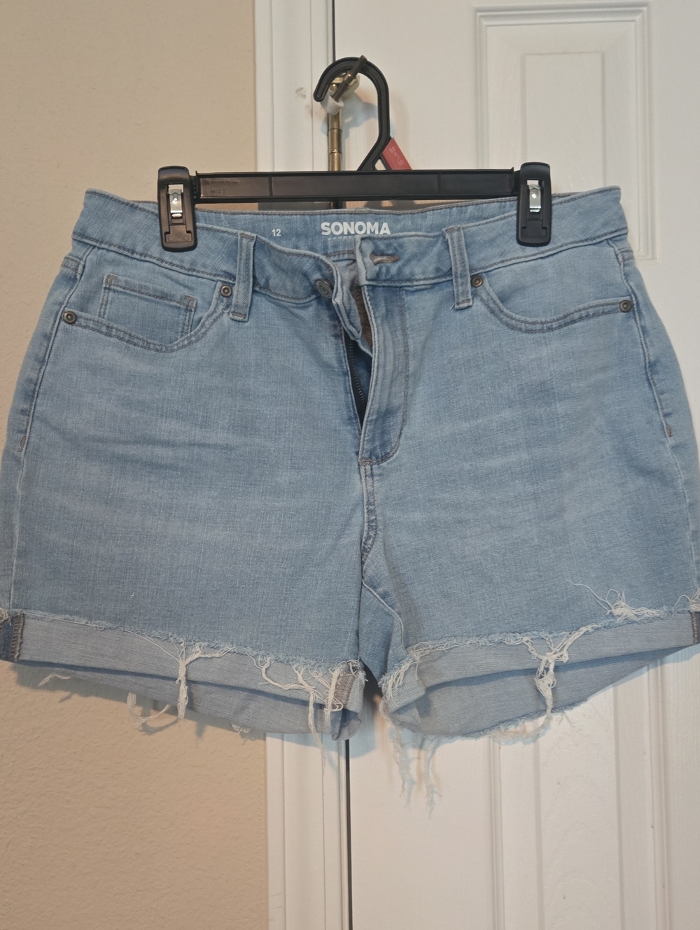 Sonoma Light Blue Frayed Hem Denim Shorts